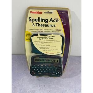 Franklin Spelling Ace & Thesaurus SA-206 Plus Writing Word Games NEW Sealed